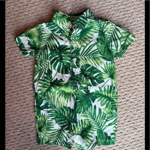 Janie And Jack One Piece Bodysuit 3 To 6 Months, Tropical Green Fern, Baby Boy